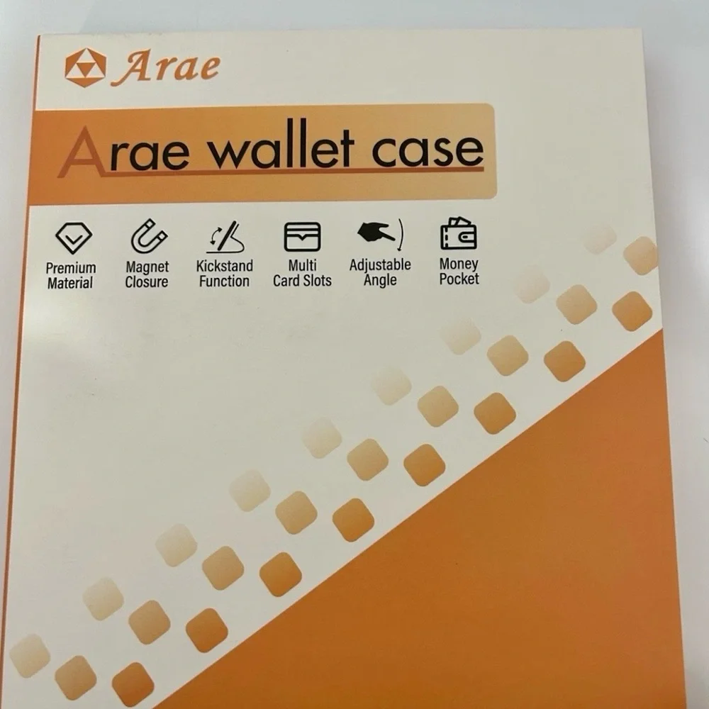 Arae Red Wallet Case with Strap for iPhone 16